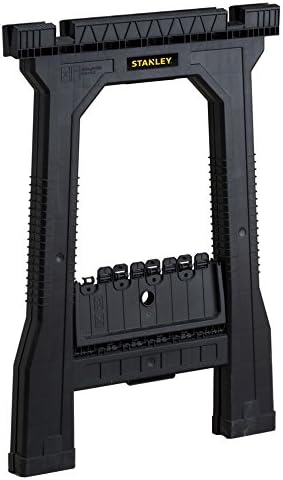 STANLEY Folding Junior Work Bench Saw Horse Twin Pack, with Tray for Tools and Small Parts STST1-70355, Black - Image 4