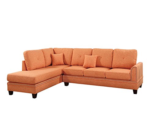 Poundex F6514 Bobkona Bandele Sectional Set, Citrus