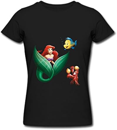 adult The Little Mermaid poster O Neck T Shirt Black L
