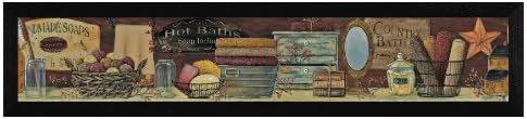 The Craft Room BR225-276 Country Bath Shelf, Hardwood Framed Wall Art by Pam Britton, 36x6 inches