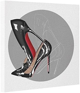 Yolana Red Bottoms stilettos shoes black high heels Canvas Picture Frames Red Bottoms Modern Art Canvas