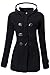 VOGRYE Womens Winter Fashion Outdoor Warm Wool Blended Classic Pea Coat Jacket (Large, Black)