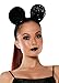 Starline Women's Sequined Mouse Ears Headband Accessory, Black, One Size