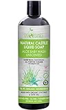 Castile Soap Organic Unscented by Sky Organics (16oz), Plant Based Liquid Soap and All Purpose Wash, Aloe Vera Baby Wash, Vegan & Cruelty-Free, Fragrance-Free Natural Castile Soap Savon de Marseille
