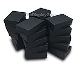 The Display Guys~ Pack of 100 Cotton Filled Cardboard Paper Black Jewelry Box Gift Case - Matte Black (3 1/4x2 1/4x1 inches #32)