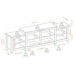 Walker Edison Lewis Tiered Top Open Storage Stand