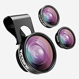 VicTsing 3 in 1 Clip on 180 Degree Fisheye Camera Lens Plus 0.65X Wide Angle Lens Plus 10X Macro Lens For iPhone 6, 6 Plus, iPhone 5, 5S, 4 and Most Android Phone