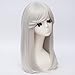 netgo Long Straight Silver White Anime Cosplay Wigs for Women Halloween Costume Wigs Heat Resistant 20