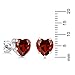 Gem Stone King 925 Sterling Silver 8MM Heart Shape Gemstone Birthstone Stud Earrings For Women
