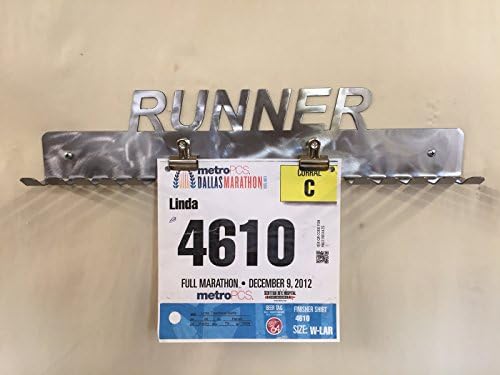 Runner's Race Medal and bib holder, 18", "RUNNER" Medal Hanger with Bib Holder