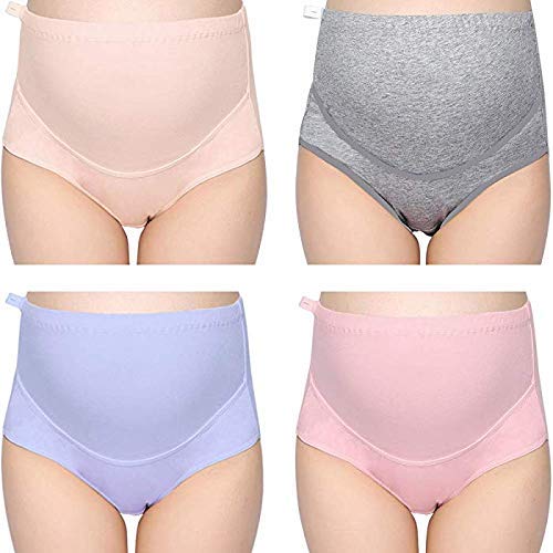 Cotton High Waist Maternity Underwear Pack of 2 - Pregnancy Underwear for Women | Maternity Panties Over Bump(Assorted Colour) (7-10 Months)