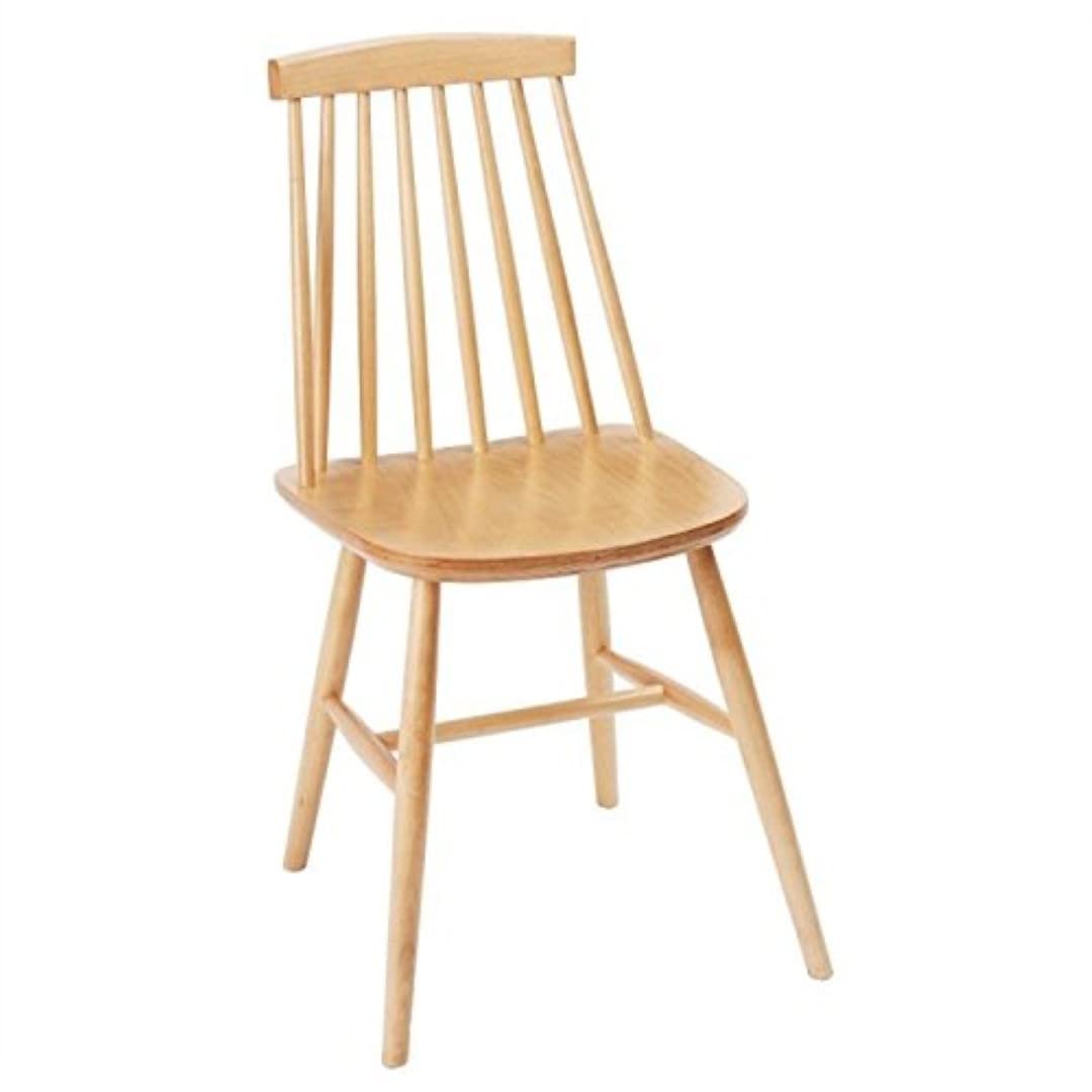 Fameg DC353 Farmhouse Angled Side chair Natural Beech (Pack of 2)