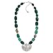Silpada 'Rio De Janeiro' Natural Green Agate & Labradorite Plate Necklace in Sterling Silver & Brass