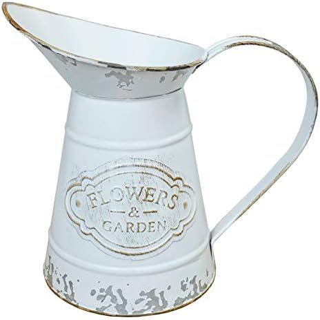 Farmhouse style vase with flowers, decorative and ornamental, 8cm in size, worth $12.77 as of August 9, 2023.