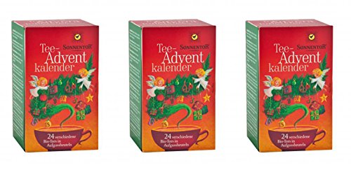 Sonnentor Tee-Adventkalender Edition 2015-2017 bio, Aufgussbeutel 72 Stck, 3er Pack (3 x 38 g)