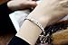 Merdia Women's S999 Sterling Silver Charm Bracelet Frosted Pattern