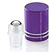 Glass Roller Bottles with Stainless Steel Roller Balls Essential Oil Premium Frosted White Glass Bottles 10ml-Metal Balls,Roll on Bottle for Aromatherapy,Perfumes and Lip Balms-6 color choices(Purple)