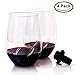 Unbreakable Stemless Wine Glasses by Evino - Gift Set of 4 Clear Shatterproof Plastic Glasses for White & Red Wine, Cocktails, or Cold Drinks. Perfect for Outdoor Use. Plus Free Bottle Stopper.