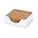 Sweese Coasters for Drinks - Set of 4 Bamboo Coasters with Porcelain Holder