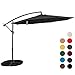 Sundale Outdoor 10 Feet Aluminum Offset Patio Umbrella with Crank and Cross Bar Set, Cantilever Umbrella for Deck, Garden, Backyard, 8 Steel Ribs, 100% Polyester Canopy Shade (Grey)