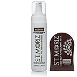 St Moriz 200ml Instant Self Tanning Mousse Medium (Medium Mousse +Applicator Mitt Mitt)