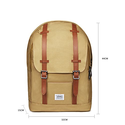 Lightweight Outdoor Travel Backpack Casual Hiking&Camping Rucksack School Daypack Laptop Backpack for 15" Laptop & Tablets by KAUKKO(1NYLON-KHKAI) - Thumbnail 2