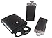 Twin Stainless Steel Hip Flasks - Two (2) 100 ml Travel Flasks with Black PU Leather Case by plumwood & vine (Black)