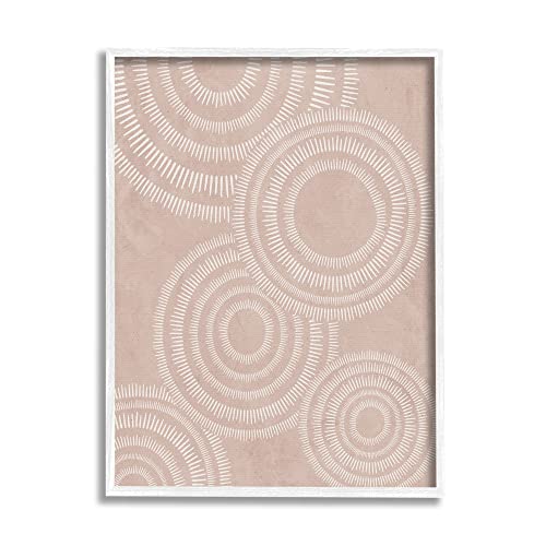 Stupell Industries Boho Circles Beige Pattern Framed Giclee Art, Design by JJ D…