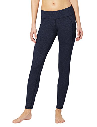 Baleaf Women's Yoga Workout Leggings Side Pocket for 5.5" Mobile Phone Dark Blue L