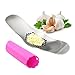 DCOU Garlic Press Rocker 304 Stainless Steel Garlic Crusher Garlic Mincer with Silicone Tube Roller