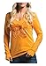 Harley-Davidson Women's Winged Long Sleeve Deep V-Neck Shirt, Orange 5U15-HB6Y
