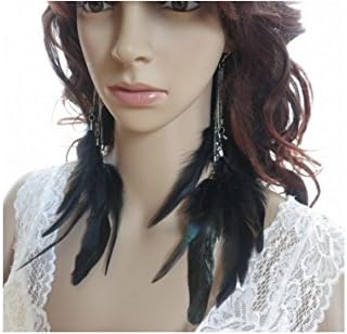 Natural Black Long Feather Earrings for Women Feather Earrings for Women