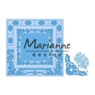 Marianne Design Creatable Cutting & Embossing Stencils, Square Lace, for Paper & Metal Craft Projects, Light Blue, 13.5 X 13.5 Cm