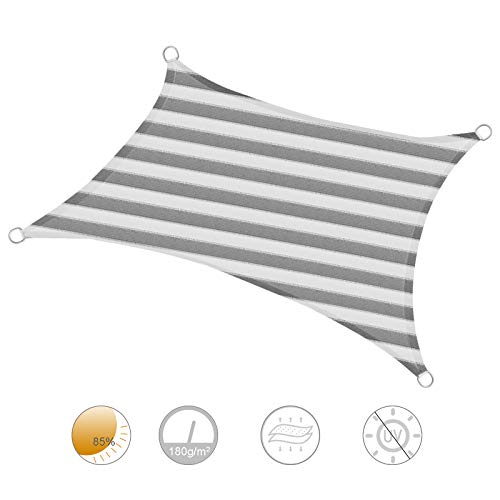 EUGAD Sonnensegel 2x3m Rechteckig Sonnenschutz Balkon Terrasse Schattenspender HDPE Wasserdurchlässig UV-Schutz Grau… – Bild 4