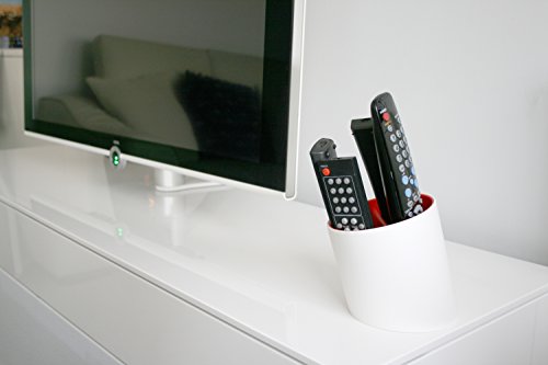 j-me Tilt Remote Control Tidy Remote Holder and TV Remote Organizer (White/Red) - Thumbnail 2