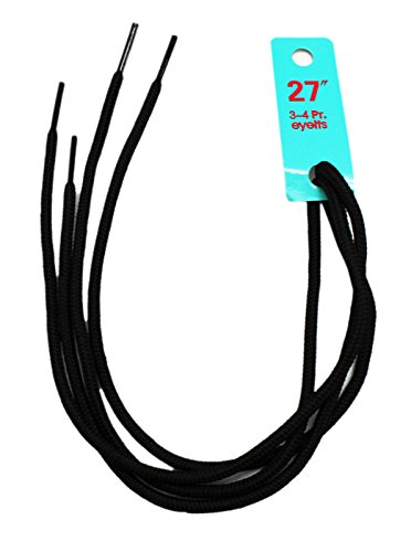 Standard Black Colored Tube Shoelaces (27" 3-4 Pr. EyeIts)