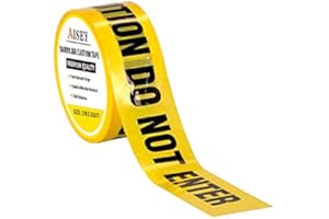 AISEY Yellow Caution Tape Roll Do Not Enter, Halloween Caution Tape 3” X 330 Feet - Safety Barrier Hazard Warning Barricade Tape for Danger/Hazardous Areas, Tear Resistant Design