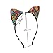 XIMA 6pcs Glitter Cat Ears Headband for Girls Reversible Sequin Girls Headbands Kids Hair Hoop Headwear (Sequin-6pcs)