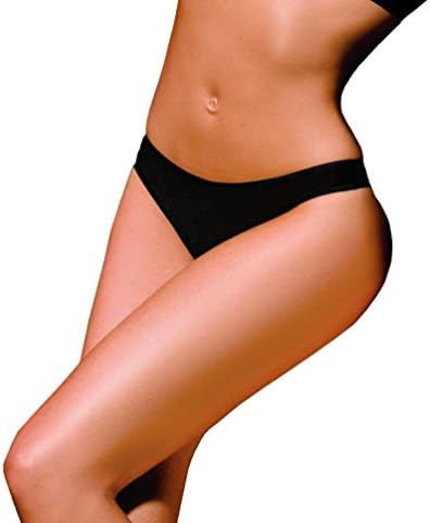 ea Lingerie Best Seller Basic Sexy Low Rise Thong Panty T-String Strappy Spider with Crystals on Back (L, BLACK)