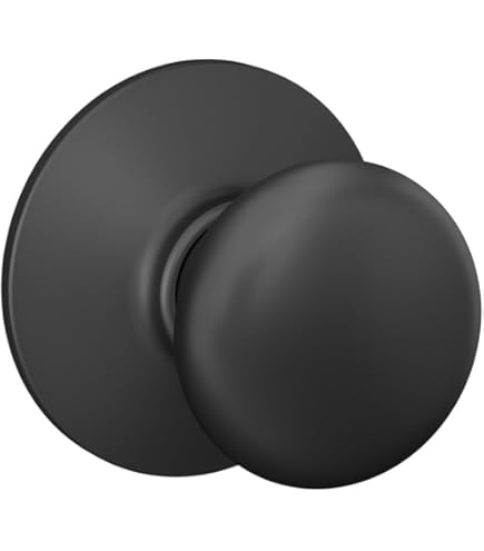 Schlage F80-PLY Plymouth Storeroom Door Knob Set, Matte Black