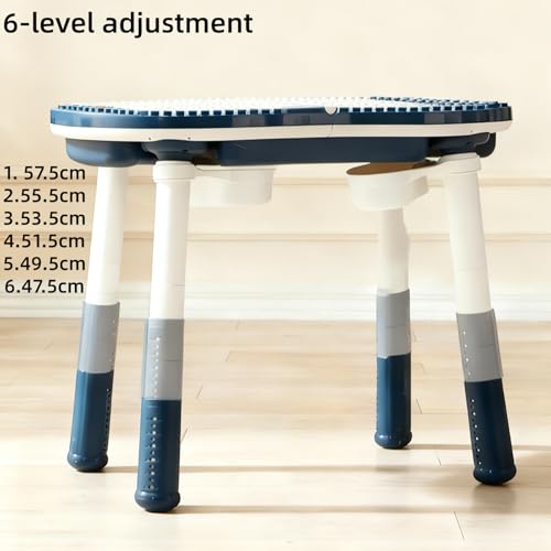 Multi Activity Table, Play Table and Building Blocks Toy, Study Table with Storage, with 1 Chair, Toddler Multi Activity Play Table, Double-Sided Tabletop