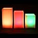 Mooncandles - 3 Square Vanilla Scented Wax Candles With Color Changing Remote Control (4, 5, 6 inch candles)