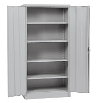 Sandusky Lee RTA7000-05 Dove Gray Steel SnapIt Storage Cabinet, 4 Adjustable Shelves, 72
