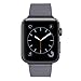 COVERY Compatible with Apple Watch Band 44mm 42mm, Genuine Leather Replacement Strap Compatible with Apple Watch Series 4 (44mm) Series 3, Series 2, Series 1 (42mm), Sport & Edition (Space Gray)