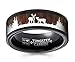 Metal Masters Co. Men's Black Tungsten Hunting Ring Wedding Band Wood Inlay Deer Stag Silhouette