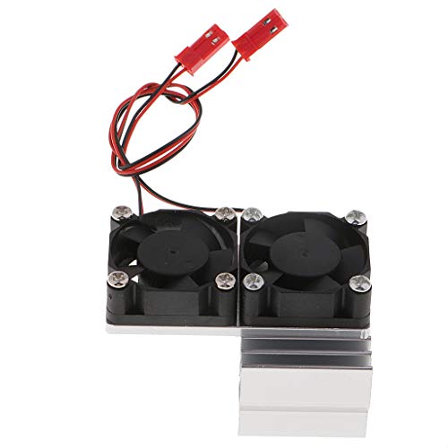 Fityle 1:10 RC Truck Buggy Motor Heatsink Radiator with Cool Fan for 550 540 Silver