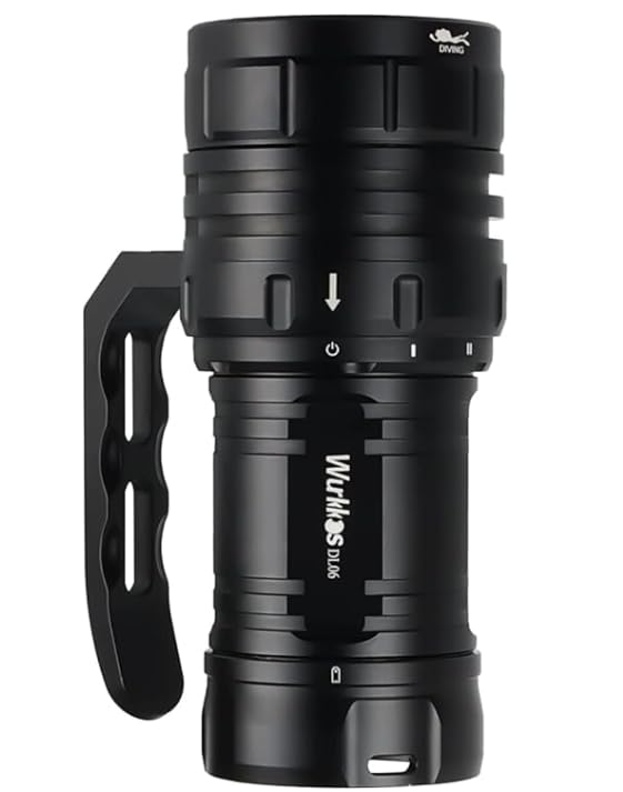 Wurkkos Diving Flashlight DL06 Max 15000 Lumen Scuba Dive Light, 100°Beam Angle Diving Light with 6 XHP50.2, IPX8 Waterproof Dive Torch 100m Underwater Flashlight Cold White