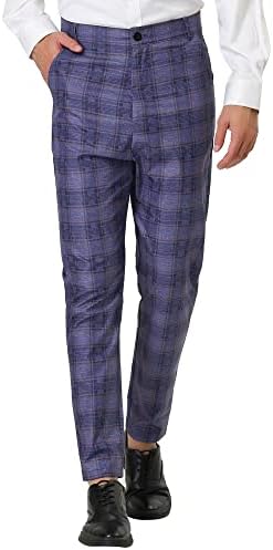 Lars Amadeus Men's Plaid Dress Pants 