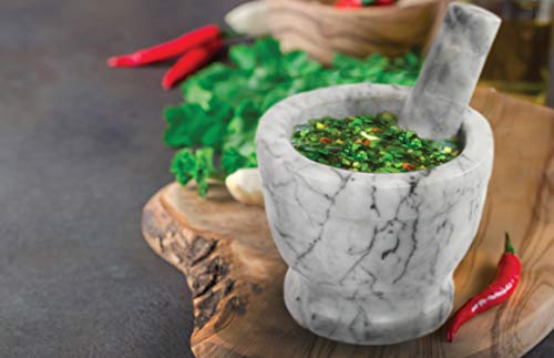 Gramercy Kitchen Co. Mortar and Pestle (Marble - Grey & White)