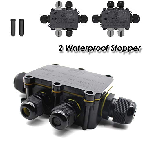 Verteilerdose, Abzweigdose, Junction Box, HUYU IP68 elektrische Außenverteilerdose, Erdkabel Anschlussdose, mit M20/PG9… – Bild 6